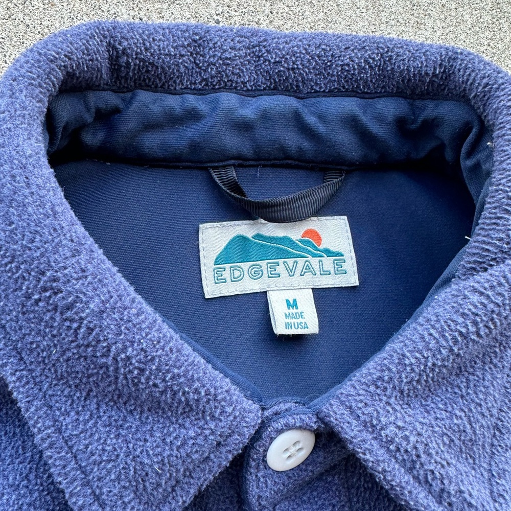 Edgevale Fleece Jack Shirt Men Size Medium Blue Outdoor Shaket - Picture 3 of 7